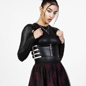 Disturbia Delia Zip Harness L - XL (faux leather)